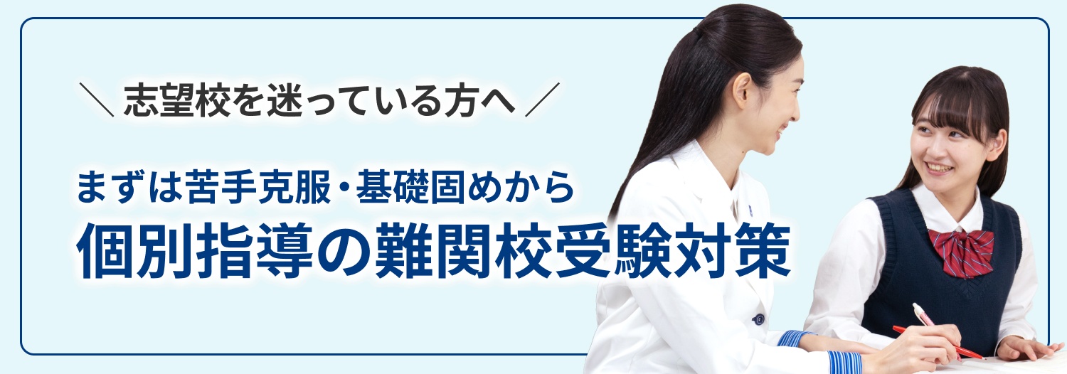 画像:志望校を迷っている方へ まずは苦手克服・基礎固めから 個別指導の大学受験対策