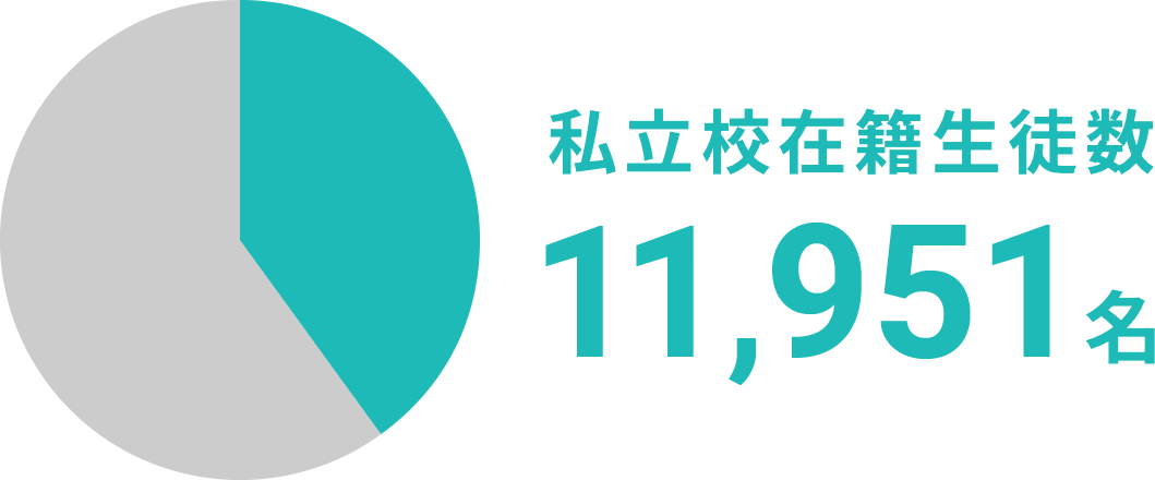 私立校在籍生徒数は11951名の豊富な実績