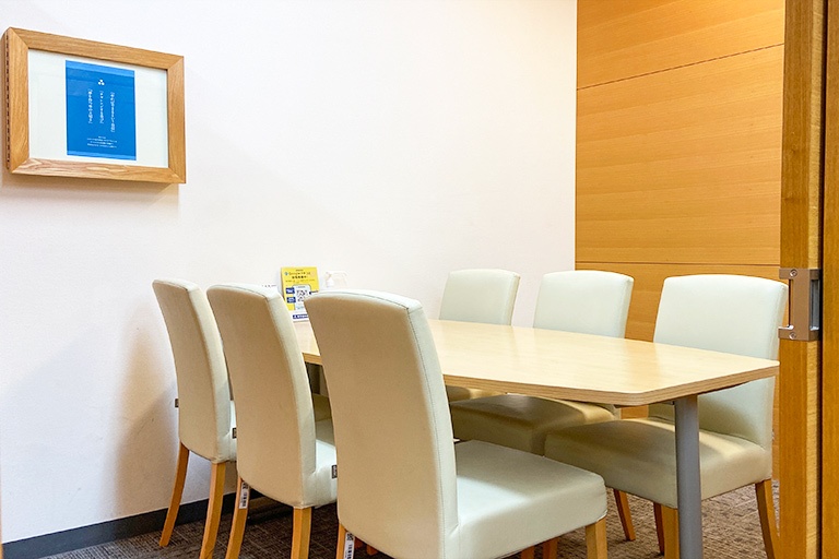 充実の学習環境:個別相談用の面談室。最適な学習方法や志望校のご提案などをこまめに行っています。