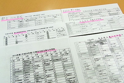 充実の学習環境:西新井教室では、近隣学校の定期テストや学校情報を把握。最適な指導につなげています。