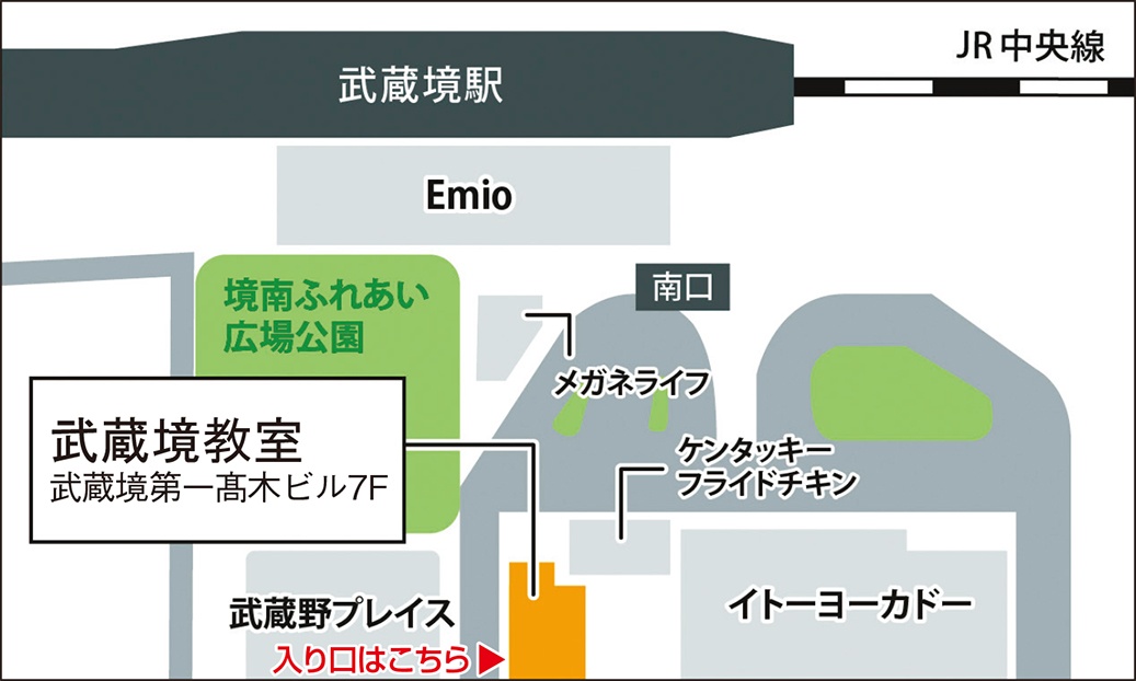 武蔵境教室の地図画像