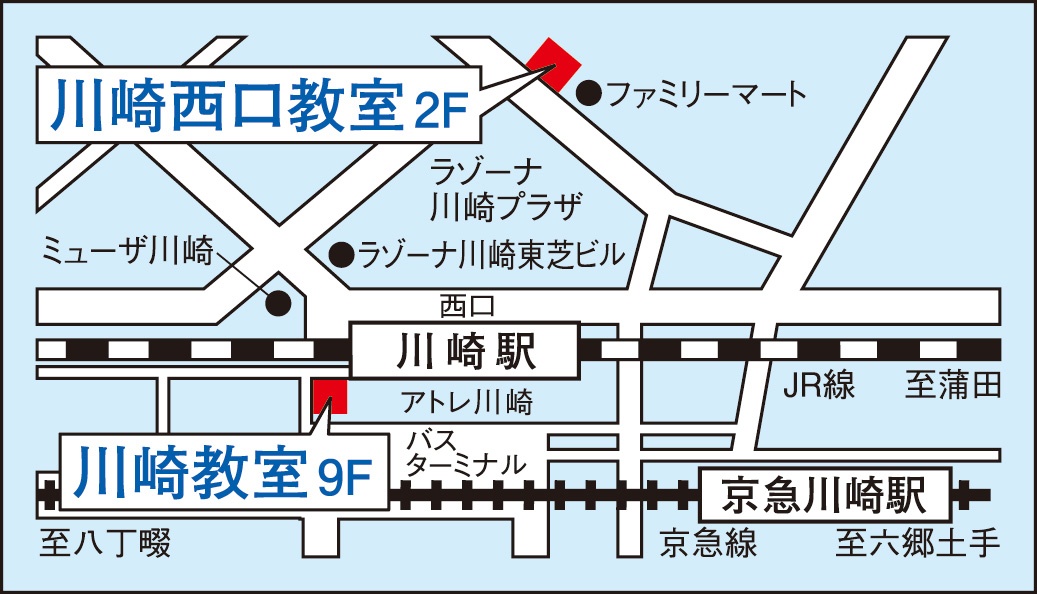 川崎西口教室の地図画像