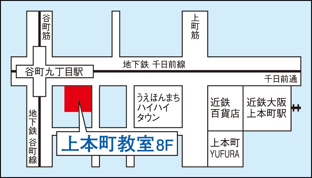上本町教室の地図画像