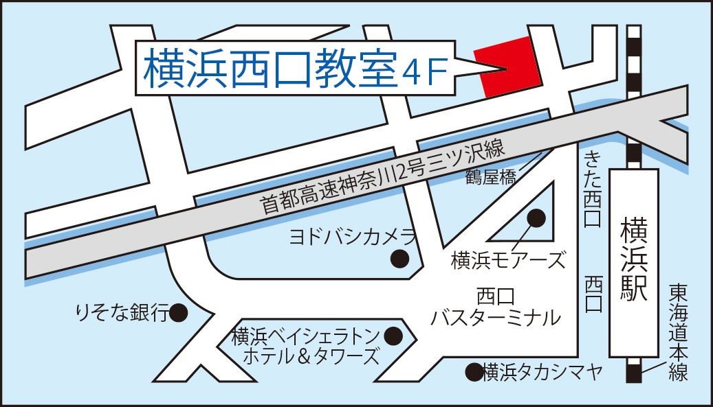 横浜西口教室の地図画像