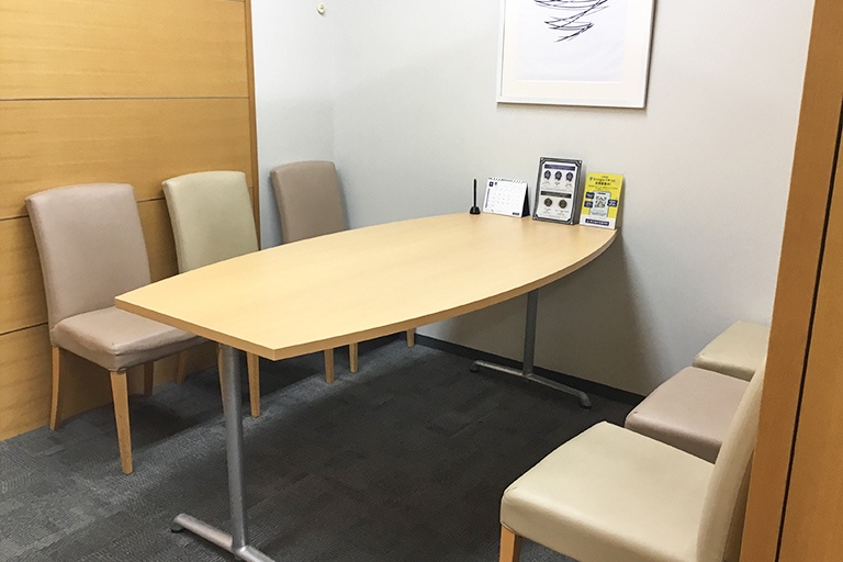 充実の学習環境:個別相談用の面談室。最適な学習方法や志望校のご提案などをこまめに行っています。