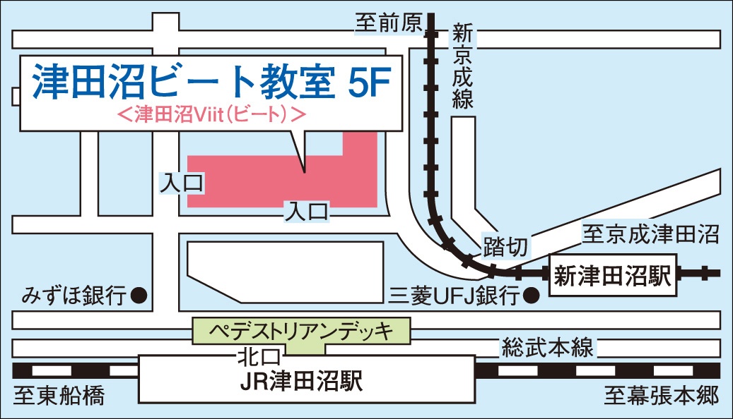 津田沼ビート教室の地図画像