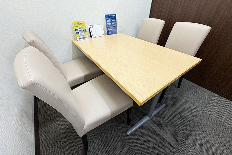 充実の学習環境:個別相談用の面談室。最適な学習方法や志望校のご提案などをこまめに行っています。