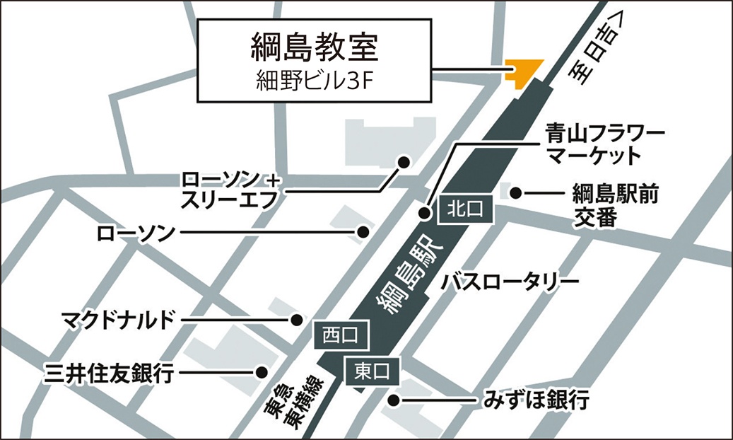 綱島教室の地図画像