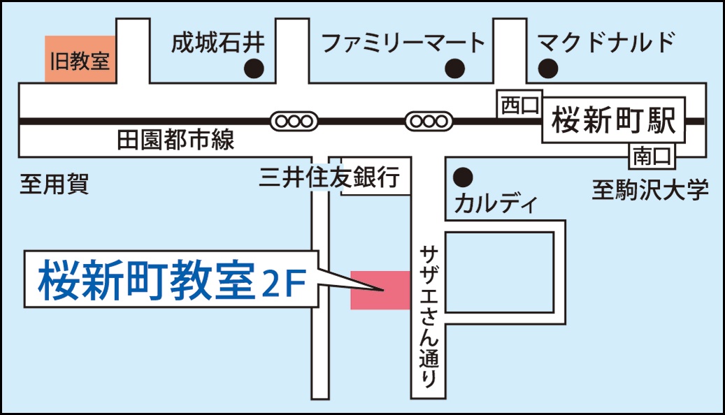桜新町教室の地図画像