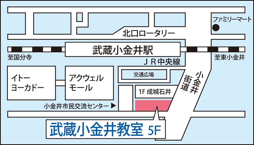 武蔵小金井教室の地図画像