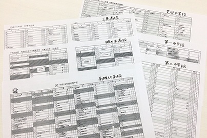 充実の学習環境:高槻エリアの学校情報をこまめに集め、指導に生かしています。