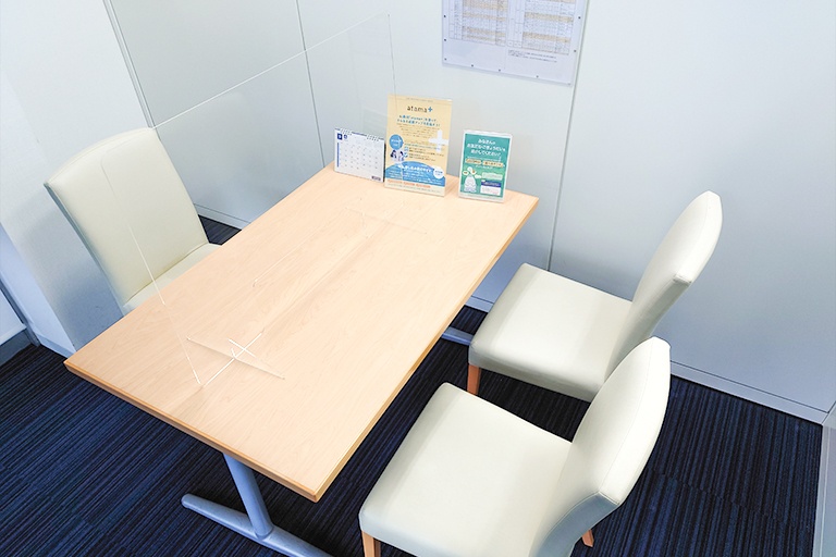 充実の学習環境:個別相談用の面談室。最適な学習方法や志望校のご提案などをこまめに行っています。