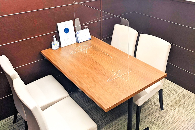 充実の学習環境:個別相談用の面談室。最適な学習方法や志望校のご提案などをこまめに行っています。