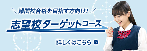 難関大合格を目指す方向け! 志望校ターゲットコース 詳しくはこちら