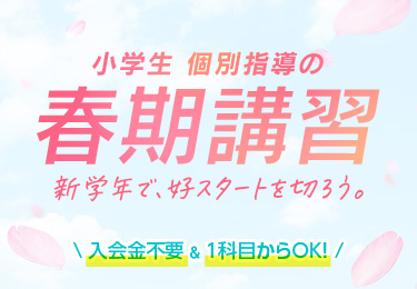 小学生 個別指導の春期講習 新学年で、好スタートを切ろう。