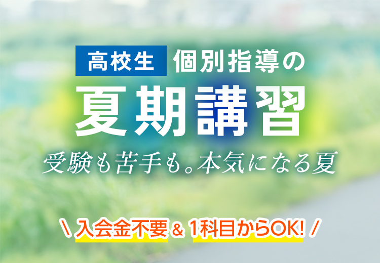 高校生 個別指導の夏期講習 受験も苦手も。本気になる夏