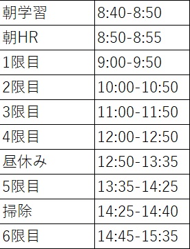 中学生の時間割の仕組みをご紹介！3