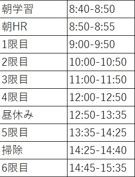 中学生の時間割の仕組みをご紹介！3