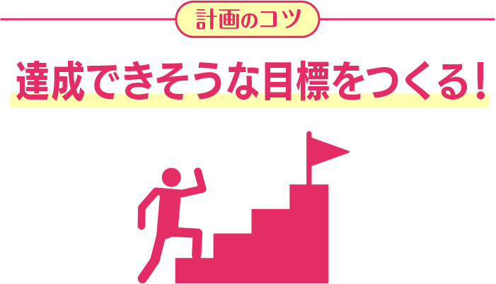 計画のコツ 達成できそうな目標をつくる！