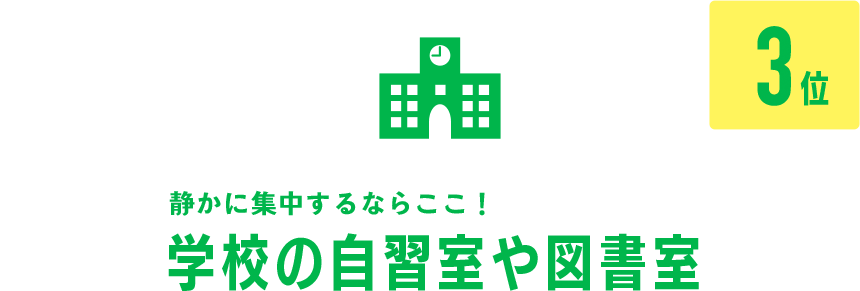 3位 静かに集中するならここ！学校の自習室や図書室