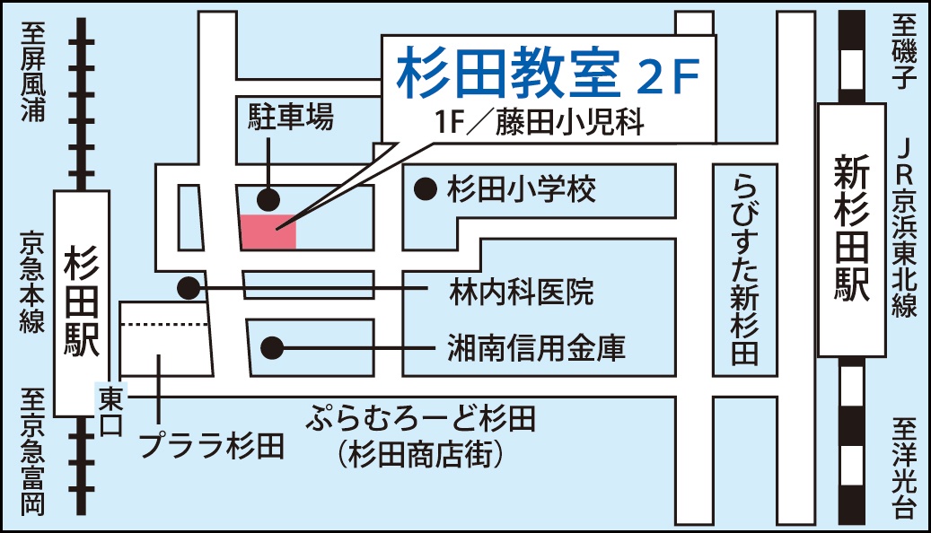 杉田教室の地図画像