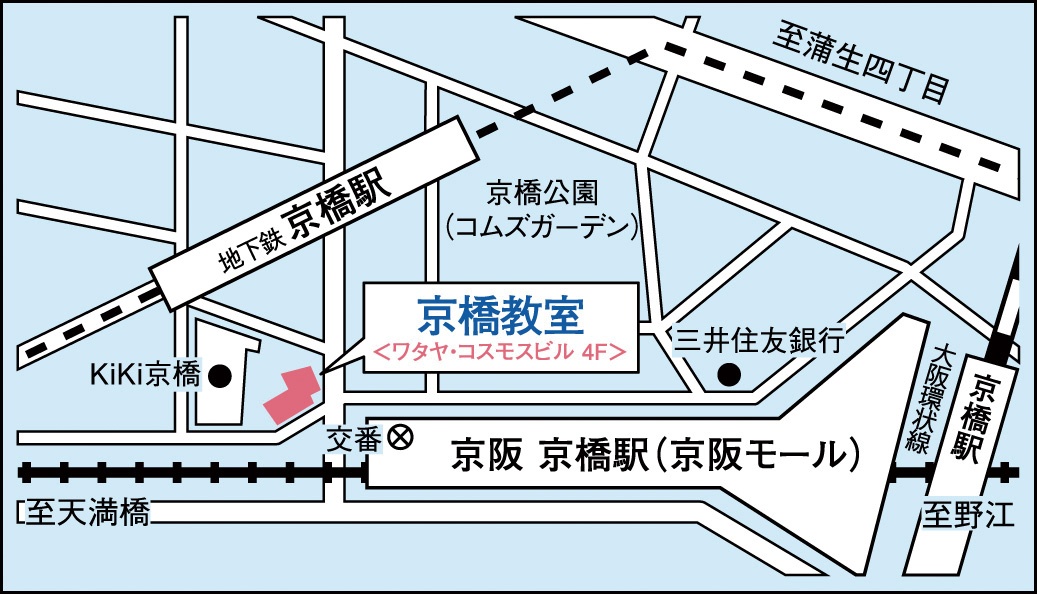 京橋教室の地図画像