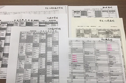 充実の学習環境:川崎教室近隣の学校情報を把握。行事や定期テストにしっかりと対応しています。