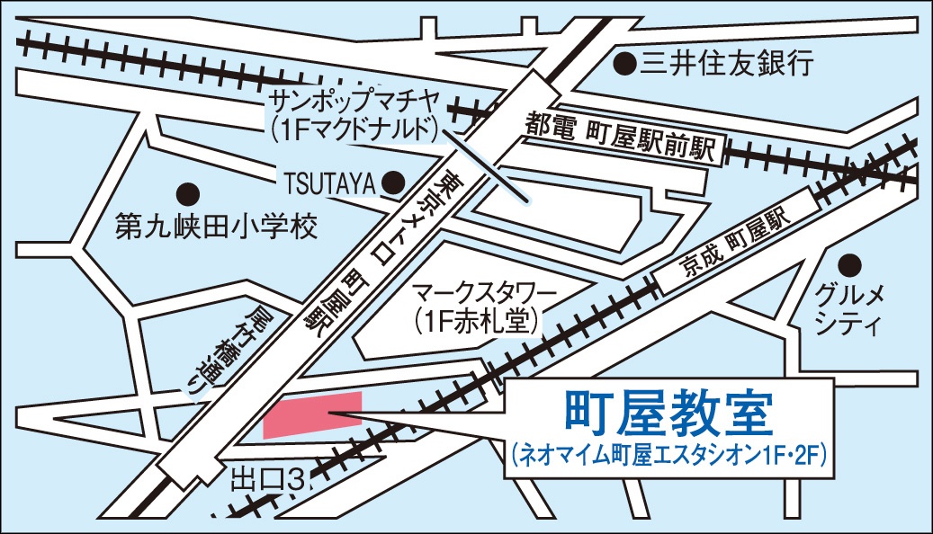 町屋教室の地図画像